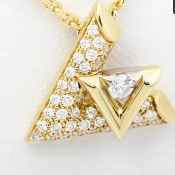 Louis Vuitton LV Volt 750 Gold and Diamond One Pendant Necklace - Picture 4 of 11